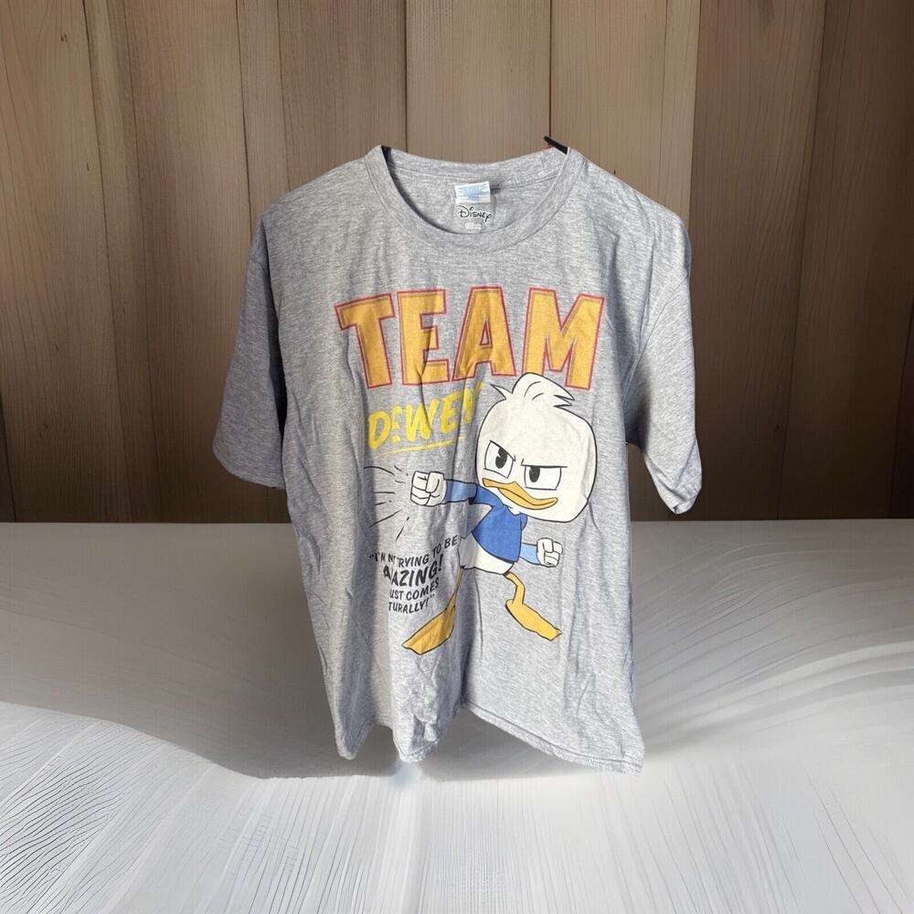 Disney team Dewey Duck Grey Graphics T-Shirt Size Large